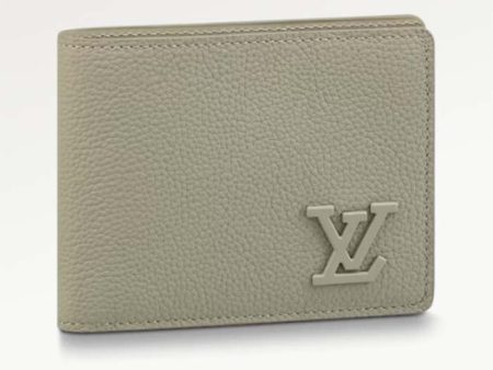 Louis Vuitton LV Unisex Multiple Wallet Sage Cowhide Leather 3 Card Slots Online