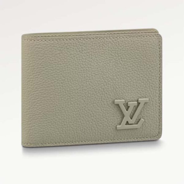 Louis Vuitton LV Unisex Multiple Wallet Sage Cowhide Leather 3 Card Slots Online