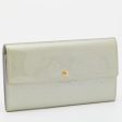 LOUIS VUITTON Silver Monogram Vernis Sarah Wallet For Cheap