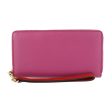 Gucci long wallet 410109 leather pink red gold hardware with strap round fastener wristlet Online Sale