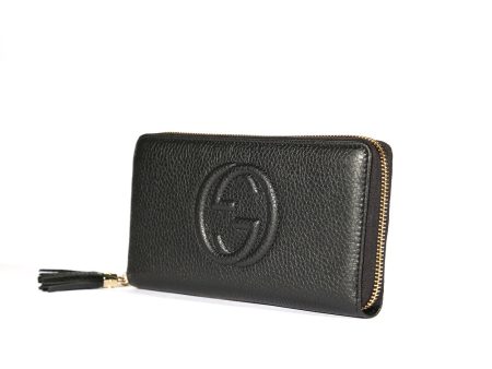 Gucci 598187 525040 Soho Women s Black Full Grain Calf-Skin Leather Wallet (GGWW3605) Sale