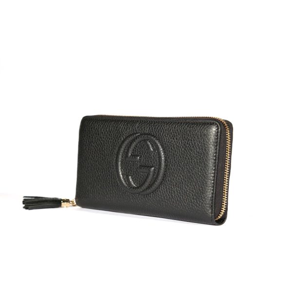 Gucci 598187 525040 Soho Women s Black Full Grain Calf-Skin Leather Wallet (GGWW3605) Sale