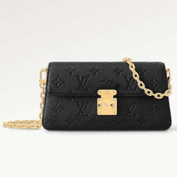 Louis Vuitton LV Women Wallet On Chain Métis Black Monogram Empreinte Embossed Supple Grained Cowhide Leather Online Sale