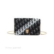 Dior Diorama Oblique Wallet On Chain WOC Black White Velvet Online