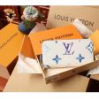 Louis Vuitton LV Unisex Zippy Wallet Blue Monogram Coated Canvas Zip Closure Online Hot Sale