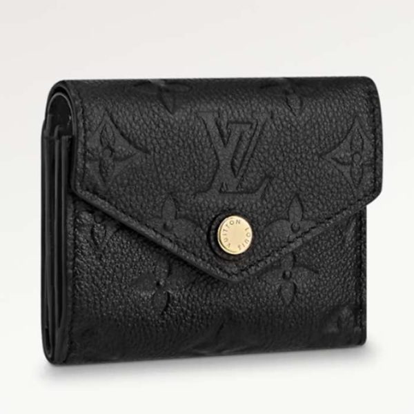 Louis Vuitton LV Unisex Zoe Wallet Monogram Empreinte Embossed Supple Grained Cowhide Leather Black Noir Fashion