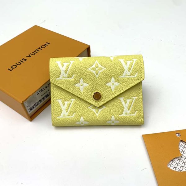 Louis Vuitton Unisex Victorine Wallet Lemon Yellow Monogram Empreinte Embossed Supple Grained Cowhide Discount