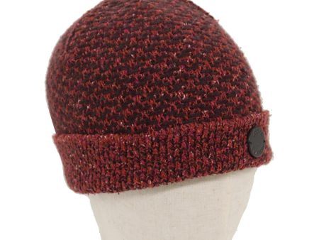 FENDI Beanie Watch Cap knitted Wool Brown Red  ar6833 Online now