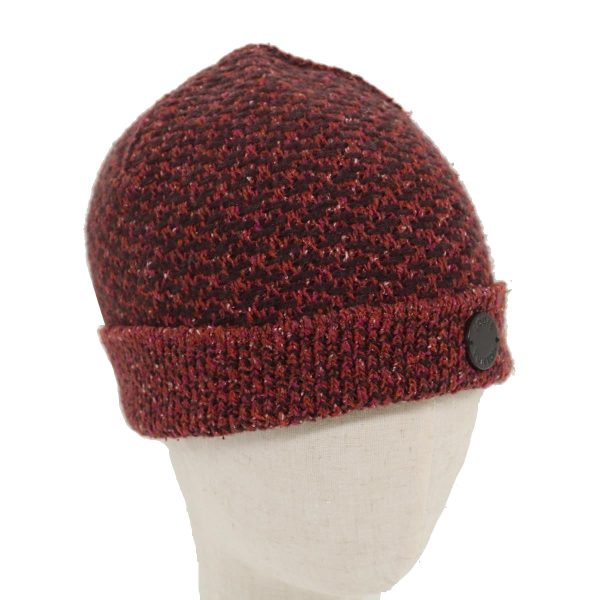 FENDI Beanie Watch Cap knitted Wool Brown Red  ar6833 Online now