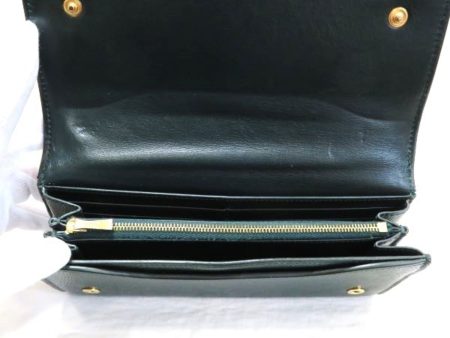 Celine Pepple Double Hook Flap Leather Long Wallet Women s Supply