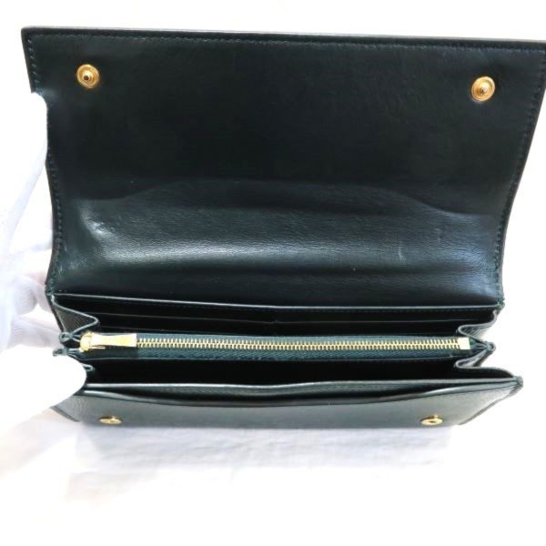 Celine Pepple Double Hook Flap Leather Long Wallet Women s Supply