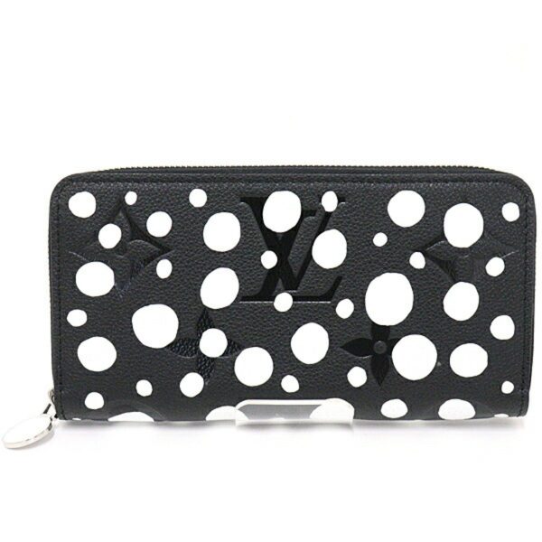 LOUIS VUITTON Yayoi Kusama LV x YK Zippy Round Long Wallet M81906 Black White For Cheap