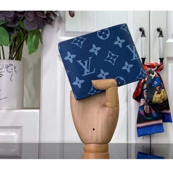 Louis Vuitton LV Unisex Slender Wallet Atlantic Blue Monogram Coated Canvas on Sale