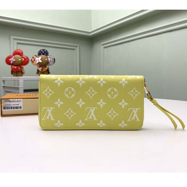 Louis Vuitton LV Unisex Zippy Wallet Yellow Monogram Empreinte Embossed Supple Grained Cowhide Supply