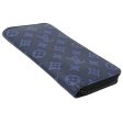 LOUIS VUITTON Wallet Monogram Shadow Men s Long Zippy Vertical Navy Blue M80423 Round For Sale