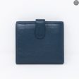 Bi-Fold CC Wallet Navy Caviarskin Leather For Cheap