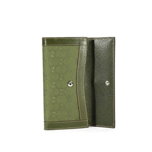 Gucci Women s Wallet GG logo fabric & leather Green 231839 For Discount