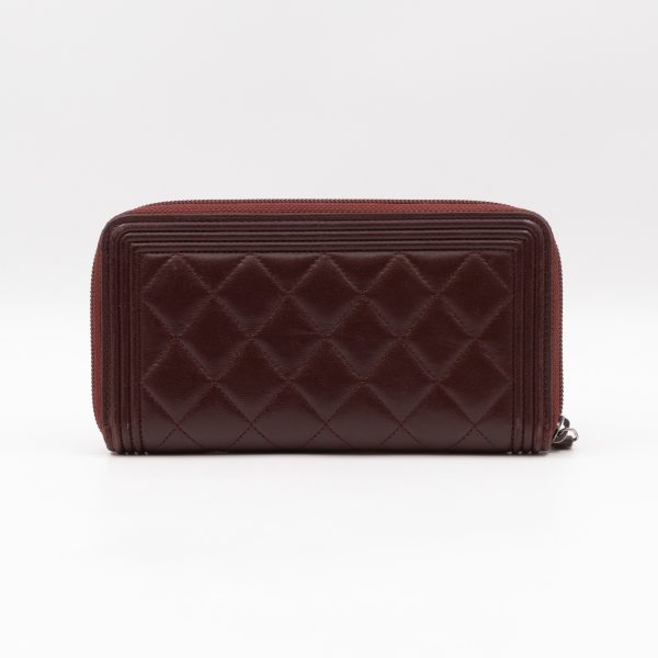 Boy Long Zipped Wallet Burgundy For Sale