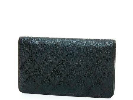 2.55 Reissue Black Wallet in Caviar Leather, Ruthenium hardware Online Sale