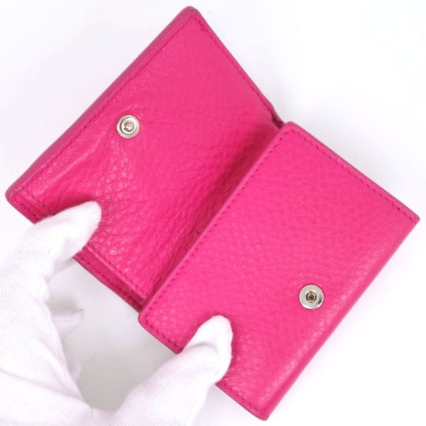 BALENCIAGA Tri-fold wallet 391446 leather pink Paper mini Women For Cheap