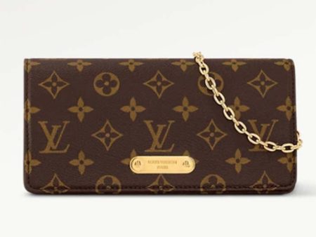 Louis Vuitton LV Women Wallet On Chain Lily Monogram Coated Canvas Flap Closure Sale