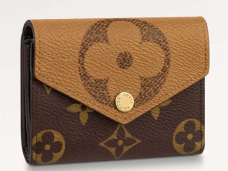 Louis Vuitton LV Unisex Zoe Wallet Monogram Reverse Coated Canvas Cowhide Leather Online Sale