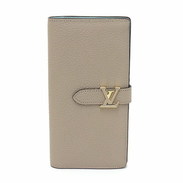 LOUIS VUITTON LV Vertical Wallet Taurillon Leather Galle M81367 Long Beige Capucine Online Hot Sale