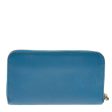 Prada Blue Saffiano Leather Zip Around Wallet Cheap