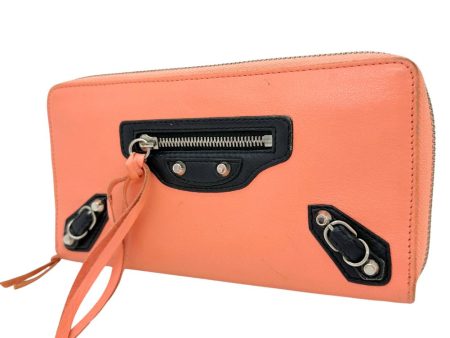 BALENCIAGA Long Wallet Purse Calfskin pink Zip Around Women Online Hot Sale