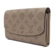 LOUIS VUITTON Portefeuille Iris Bifold Wallet M60144 Monogram Mahina Galle Beige Series Silver Hardware Long Sale