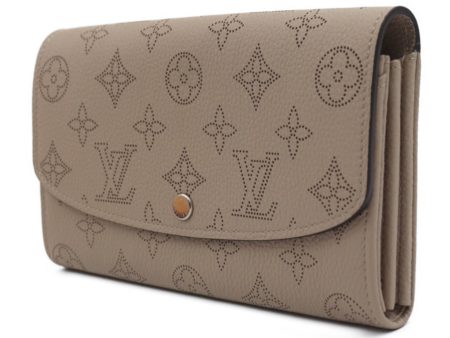 LOUIS VUITTON Portefeuille Iris Bifold Wallet M60144 Monogram Mahina Galle Beige Series Silver Hardware Long Sale