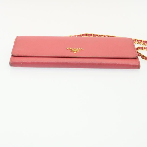 Prada Safiano Leather Chain Wallet Pink  ar6601 Sale