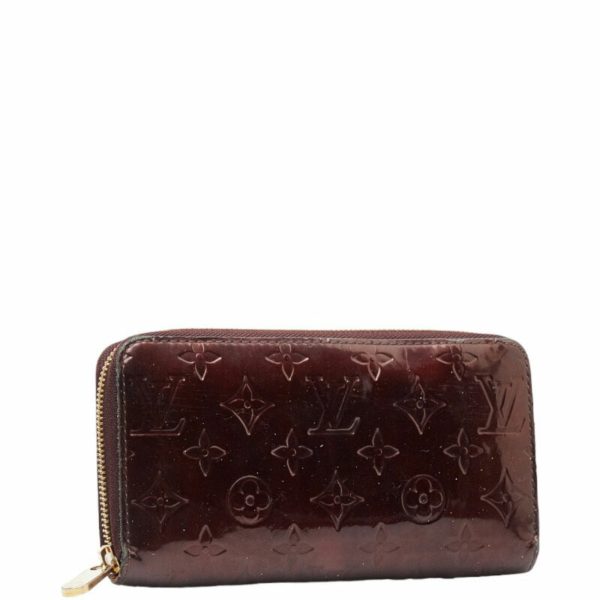 LOUIS VUITTON Monogram Vernis Zippy Long Wallet M93522 Amarant Purple Patent Leather Women s Fashion