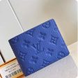 Louis Vuitton Unisex Multiple Wallet Racing Blue Embossed Taurillon Monogram Cowhide Leather Supply