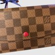 LOUIS VUITTON 2021 Damier Ebene Emilie Wallet In Rouge Online now