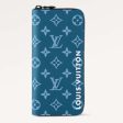 Louis Vuitton LV Unisex Zippy Vertical Wallet Atlantic Blue Monogram Coated Canvas Supply