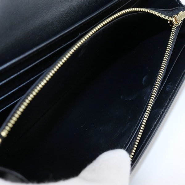 CELINE 10E31 3DPV 38NO Large wallet Triomphe Long wallet with double fold coin purse Calfskin Black Women Supply