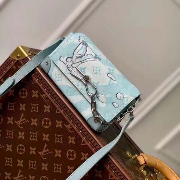 Louis Vuitton Unisex LVxYK Steamer Wearable Wallet Crystal Blue Monogram Aquagarden Coated Canvas For Discount