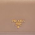 Prada Beige Saffiano Lux Leather Flap Continental Wallet Supply