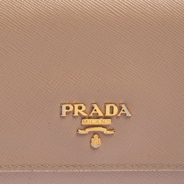 Prada Beige Saffiano Lux Leather Flap Continental Wallet Supply