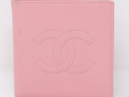 Pink Caviarskin Square Wallet on Sale