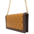 GUCCI Adidas Collaboration Chain Wallet Yellow Brown 621892 PVC Leather Cheap