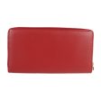 Gucci Long Wallet 453393 Leather Red Round Zipper on Sale