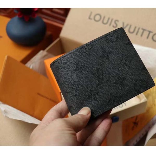 Louis Vuitton LV Unisex Slender Wallet Monogram Eclipse Coated Canvas Cheap