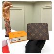 Louis Vuitton LV Unisex Multiple Wallet Coated Canvas Cowhide Leather Canvas Lining Fashion