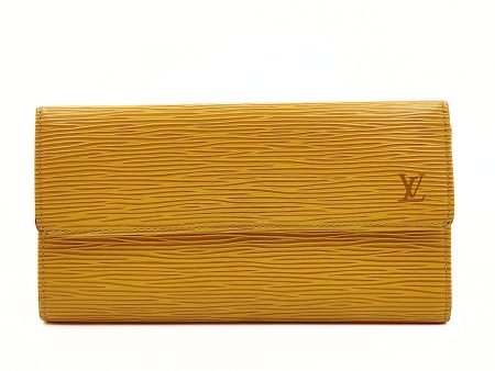 LOUIS VUITTON long wallet in yellow epi leather For Discount