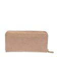 Prada Beige Saffiano Leather Bow Zip Around Wallet Discount