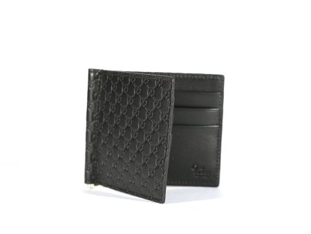 Gucci 544478 493075 Men s Black Micro Guccissima Leather Money Clip Wallet (GGMW2021) For Sale