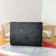 Louis Vuitton LV Unisex Cléa Wallet Black Embossed Supple Grained Cowhide Leather Supply