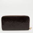 LOUIS VUITTON Amarante Monogram Vernis Zippy Wallet For Sale